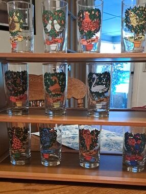 Indiana Glass Multicolor 12 Days of Christmas Glass Tumbler Set